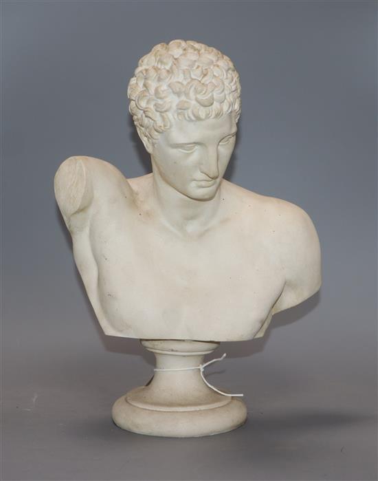 A simulated marble classical bust height 30cm